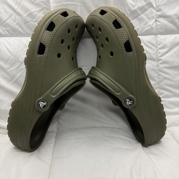 Crocs Unisex-Adult Classic Clogs Slip On Men 10 Women 12 Army Green Lightweight - Picture 7 of 8